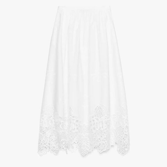ZARA ZW COLLECTION EMBROIDERED MIDI SKIRT - Picture 8 of 9
